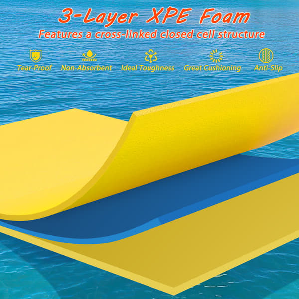 Floating Pad 3 lag 211x66x3,8 cm Orange/Gul