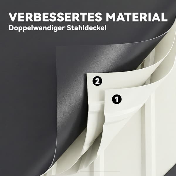 Trädgårdsförvaringslåda 120x61x62 cm Grå Metall