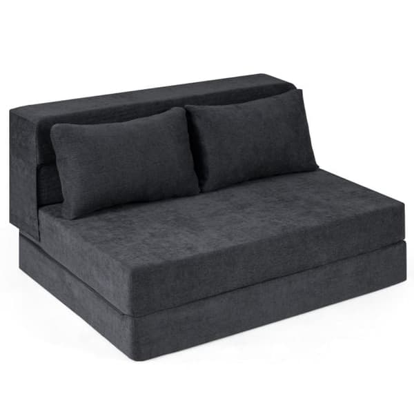 Sammenklappelig sovesofa 3-i-1 med 2 puder 82x103x58 cm grå