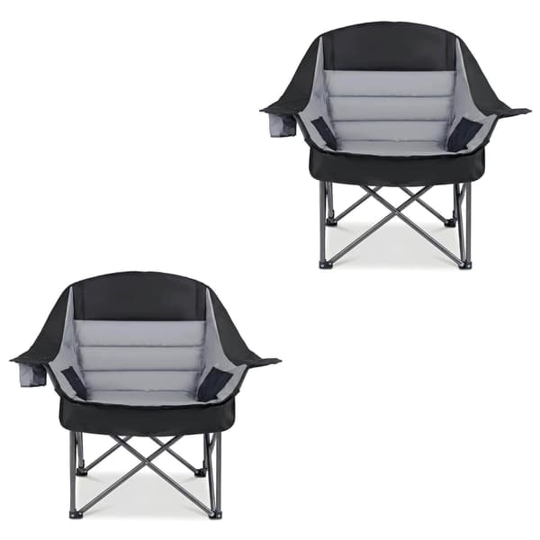Sammenklappelig campingstol 72x104x93 cm grå