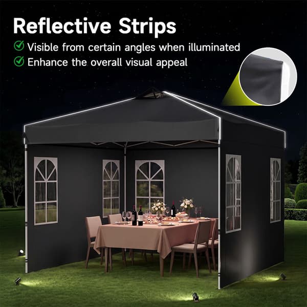 Pop-up pavillon 300x300x259-279 cm sort