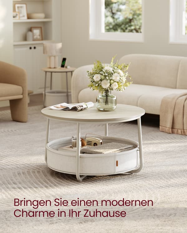 Soffbord 75x45 cm Beige Förvaring