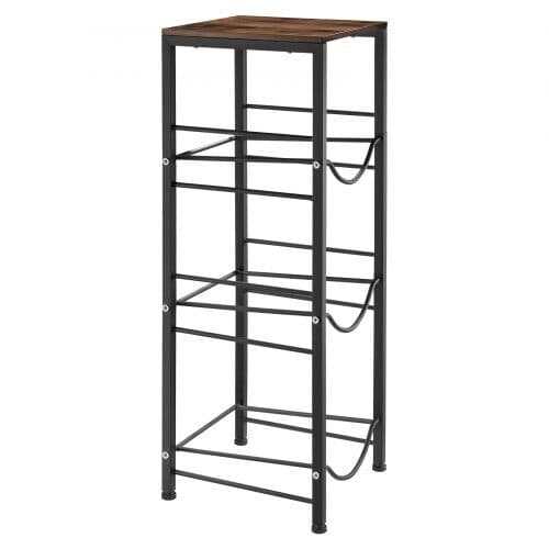 Vandkandeholder 4 niveauer til 3 flasker 32.5x33x91.8 cm sort/brun
