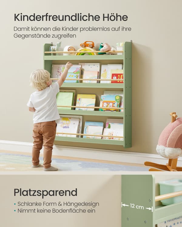 Børnebibliotek 12x80x100 cm Grøn Træ