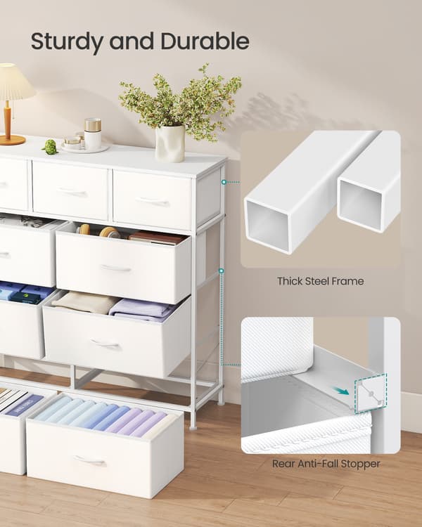 Kommode 98,8x30x96,2 cm Hvid Stål