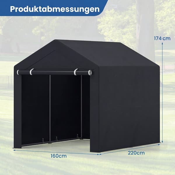 Opbevaringsskur 7,2x5,2x5,7 ft mørkegrå