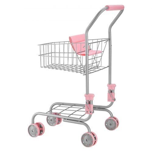 Barnens kundvagn med docka, 2 våningar, 6 L, rosa