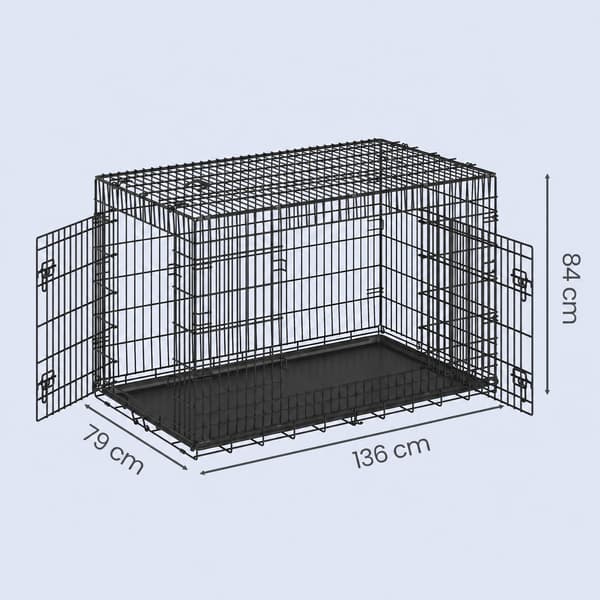 Hundebur 61x43,5x50,5 cm Sort stål