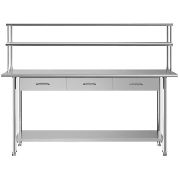 Arbejdsbord 61x183 cm Rustfrit Stål