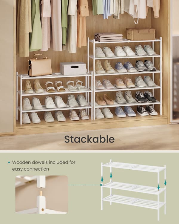 Skohylla 70x25x51,5 cm vit bambu