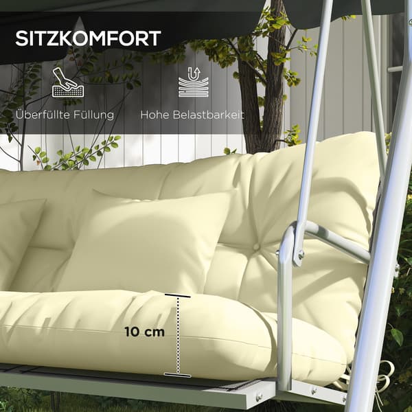 Sittdyna Set 150x50x10 cm Kräm Polyester