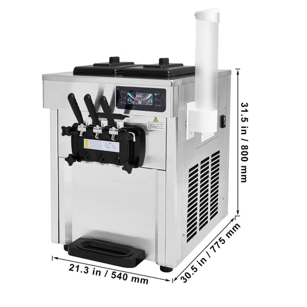 Ismaskine, Bordmodel Softice 2x5,5L Rustfrit Stål, Sølv, Kommerciel