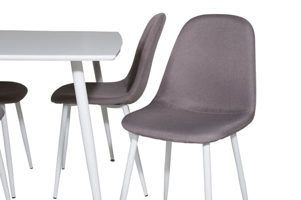 Spisebord og stole sæt Polar 120 cm hvid
