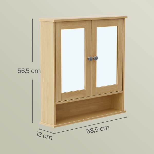 Speilskap, 13x56,5x58,5 cm, Hvit
