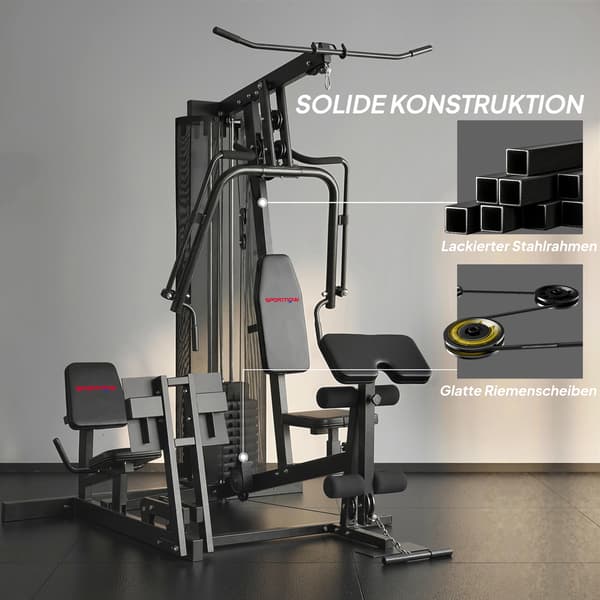 Home Gym Station, 162x162x210 cm, Sort, Stål