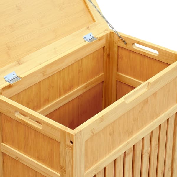 Pyykkikori kannella, bambu, 80 l, Kodustaar