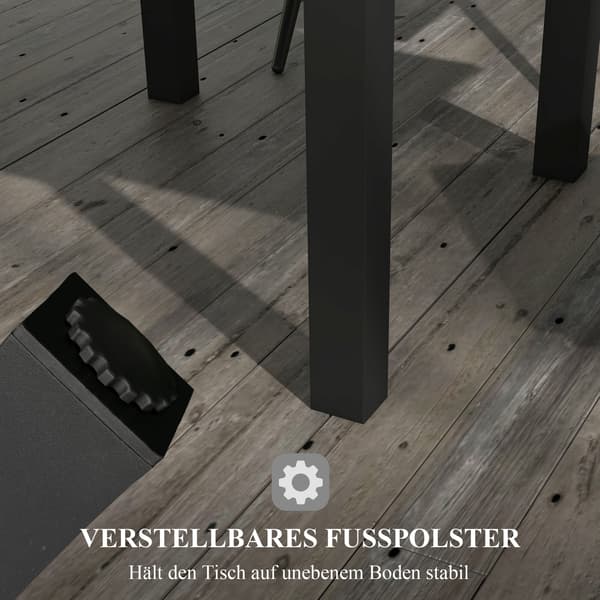 Trädgårdsbord för mat, 81/162x80x75 cm, Grå