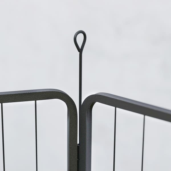 Hundegård, stål, 100 cm høj, sort