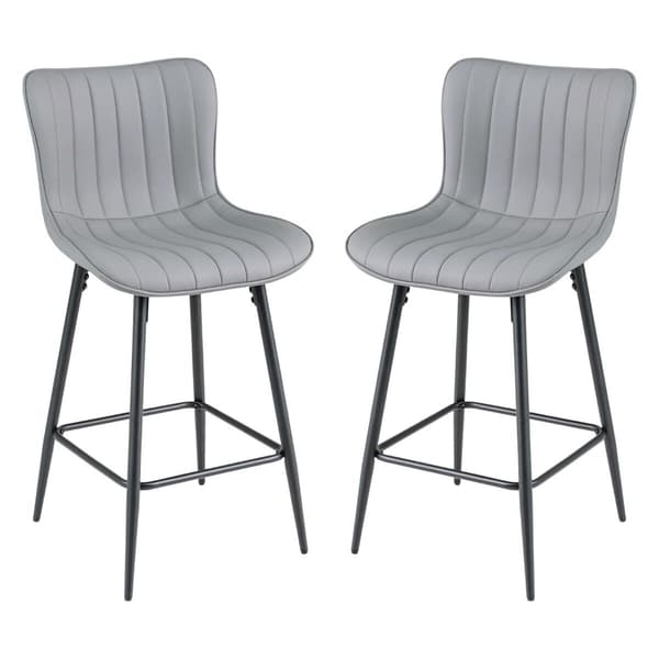 Barstole 2 stk 51x47x94 cm grå/sort