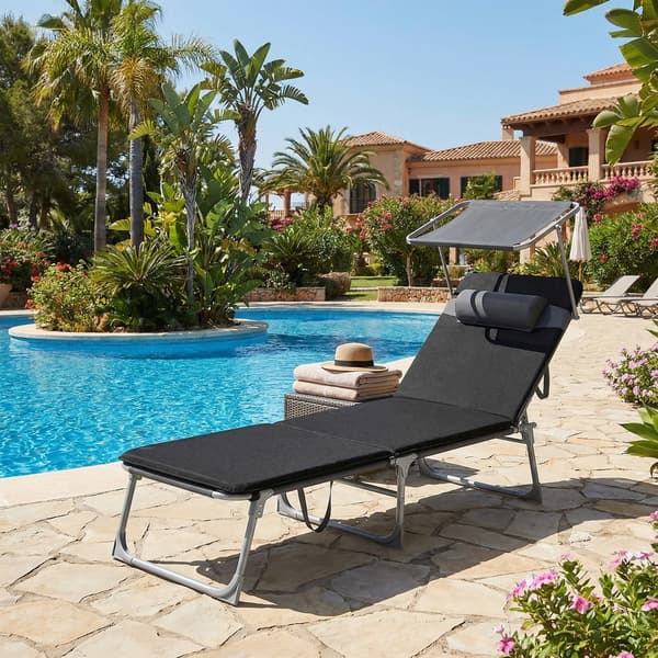 Solstol 53x193x29,5 cm Svart