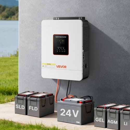 Hybrid solcelleinverter 3000W 24V DC til 230V AC Hvid