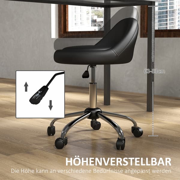 Arbejdsstol, 50x50x83 cm, Sort, Justerbar