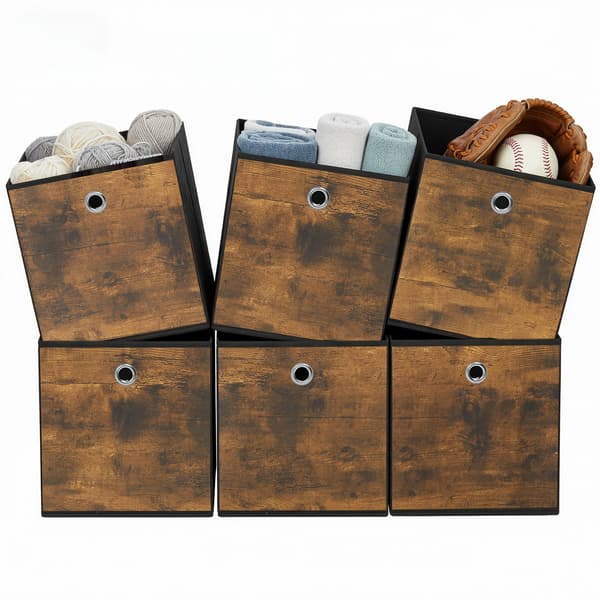 Förvaringsbox set, 33x33x33 cm, Brun