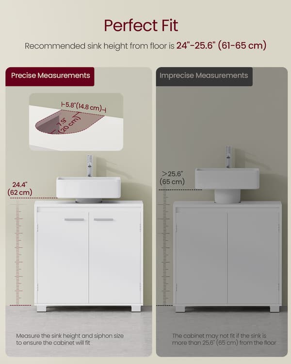 Underskab til vask 60x30x60 cm Hvid MDF