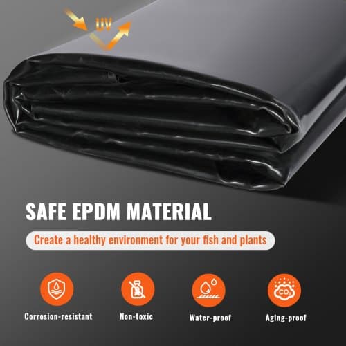 Bassinfolie, 4,6x6 m, Sort, EPDM-materiale