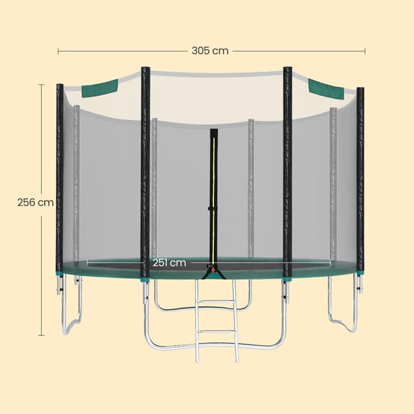 Trampoliini 305x256 cm Vihreä Teräsrunko