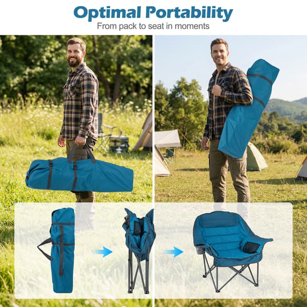 Campingstol 72x104x93 cm blå