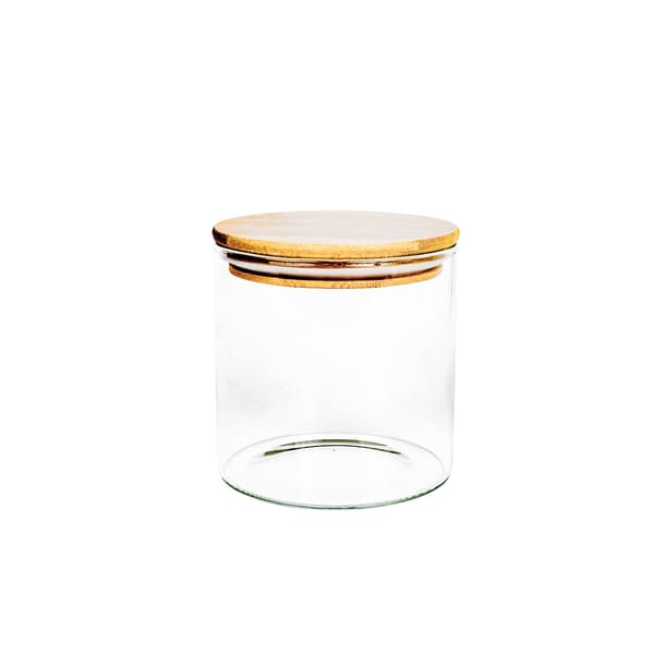 Glasbeholder 10x10 cm Bambus og Glas