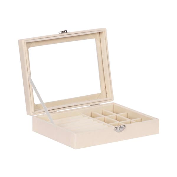 Smyckeskrin 20x15x4,5 cm Vit Sammet
