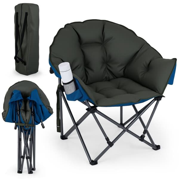 Sammenklappelig campingstol 74x90x99 cm grøn