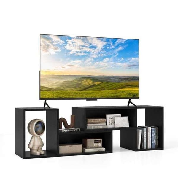 Konsol TV-stativ, 80x30x40 cm, Sort/Hvid