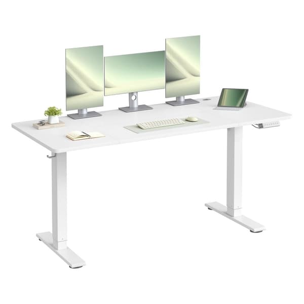 Heve- og senkbart skrivebord 140x80x72-120 cm hvitt