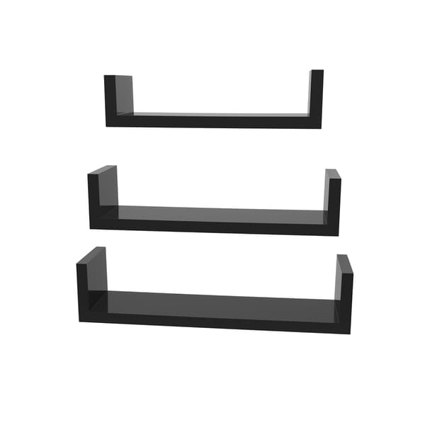 Væghyldesæt, 40x10x9 cm, Sort