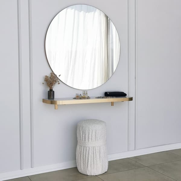 Vægspejl, guld, 90 cm, guld