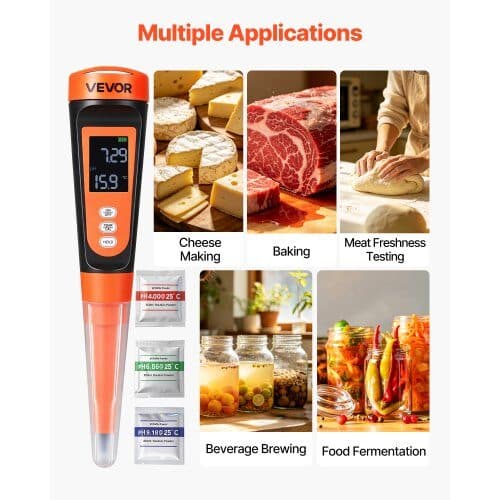 Fødevarer pH-meter PH012 44x44x220 mm orange/sort