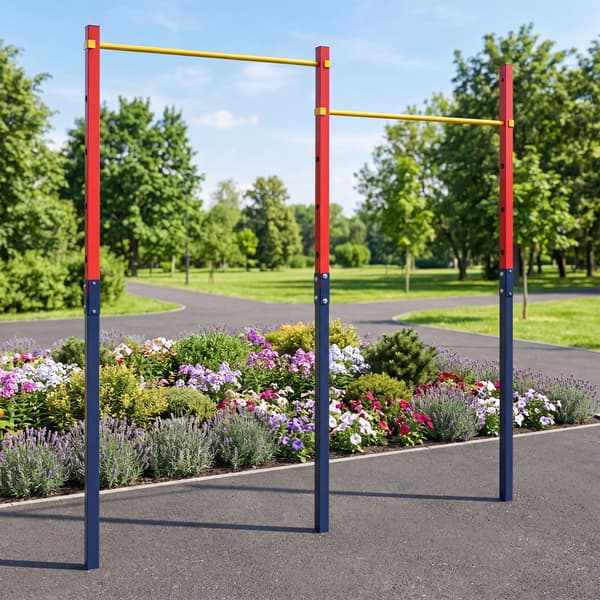 Pull Up Bar til nedgravning 227x5x231,5 cm rød