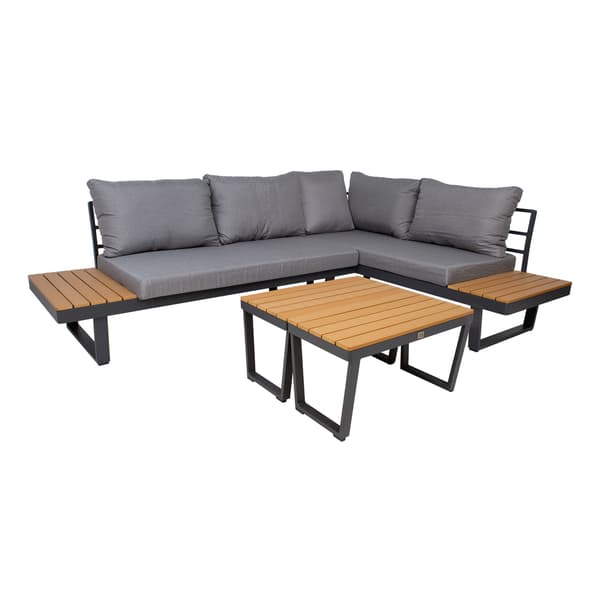 Havemøbelsæt Malta modulsofa 175x77x71 cm grå aluminium
