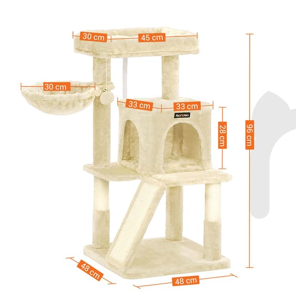 Kattträd 48x48x96 cm Beige