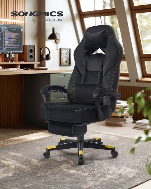 Gamingstol, 72,4x69,7x118-128 cm, Sort, ergonomisk design