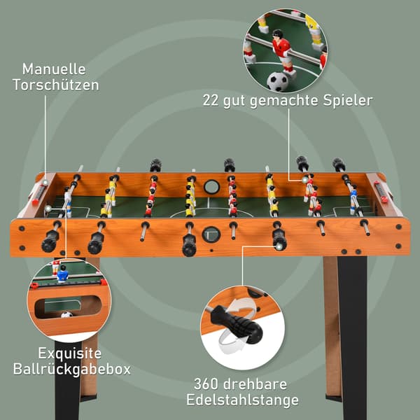 Bordfodboldbord 84,5x40x61,2 cm Sort, Rustfrit Stål