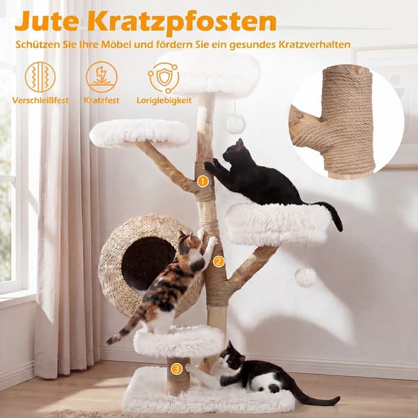 Kattetræ 59x59x134 cm hvid
