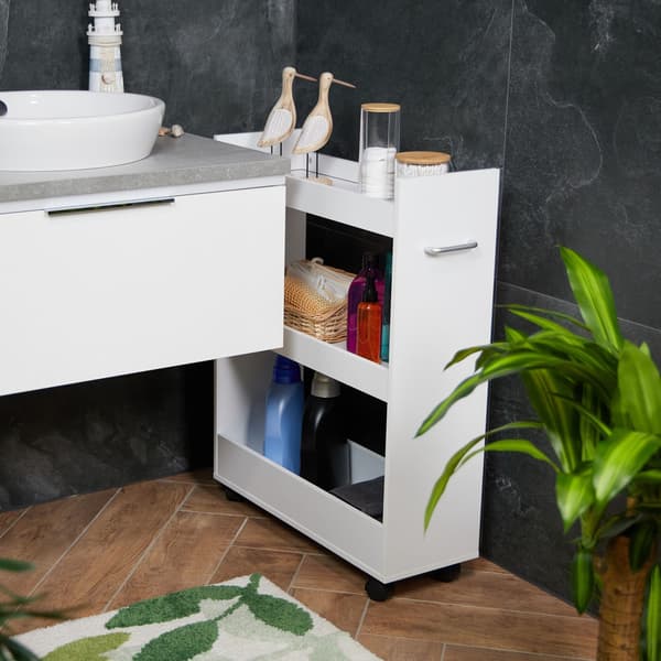 Rullvagn 78x21,5x63 cm Vit MDF, Kodustaar