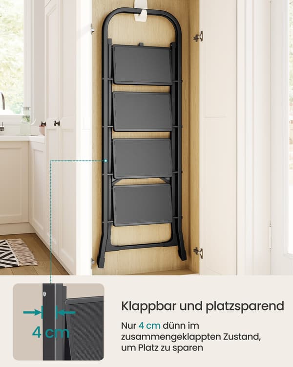 Trappestige 89x45x127 cm Sort Stål