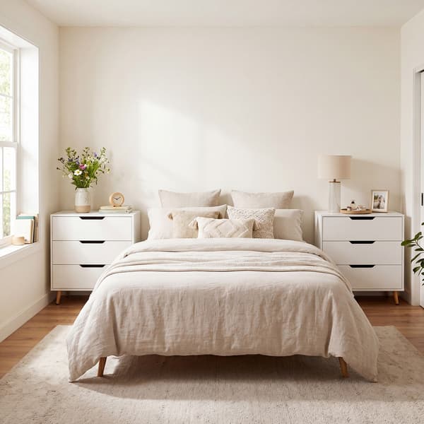 Kommode med 3 skuffer 69,5x40x79 cm hvid