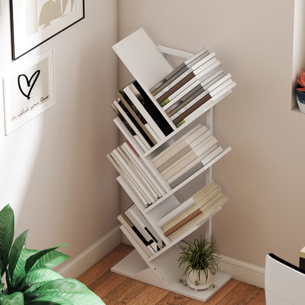 Bokhylla med 7 hyllplan 50x24x109 cm vit