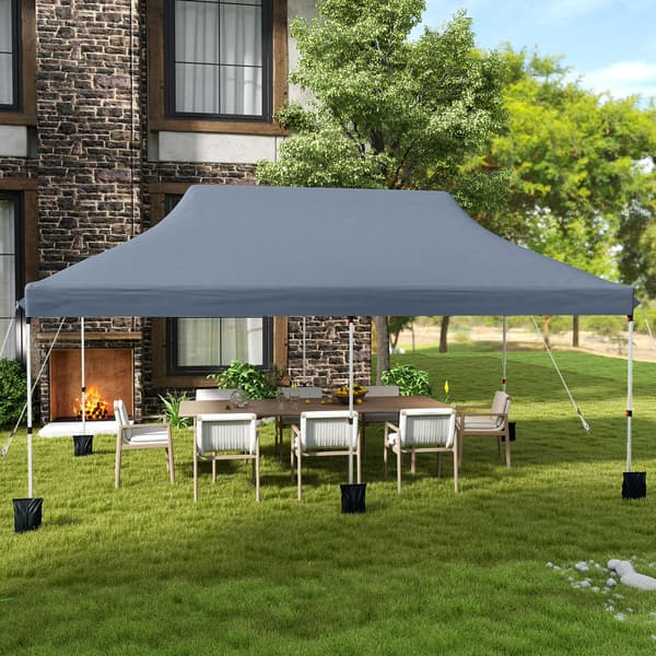 Pavillon 610x305x317-317,5 cm grå, sammenklappelig, bærbar